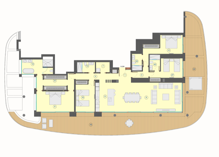 Appartement de luxe de 4 chambres et 4 salles de bains à Playa de Poniente, Benidorm