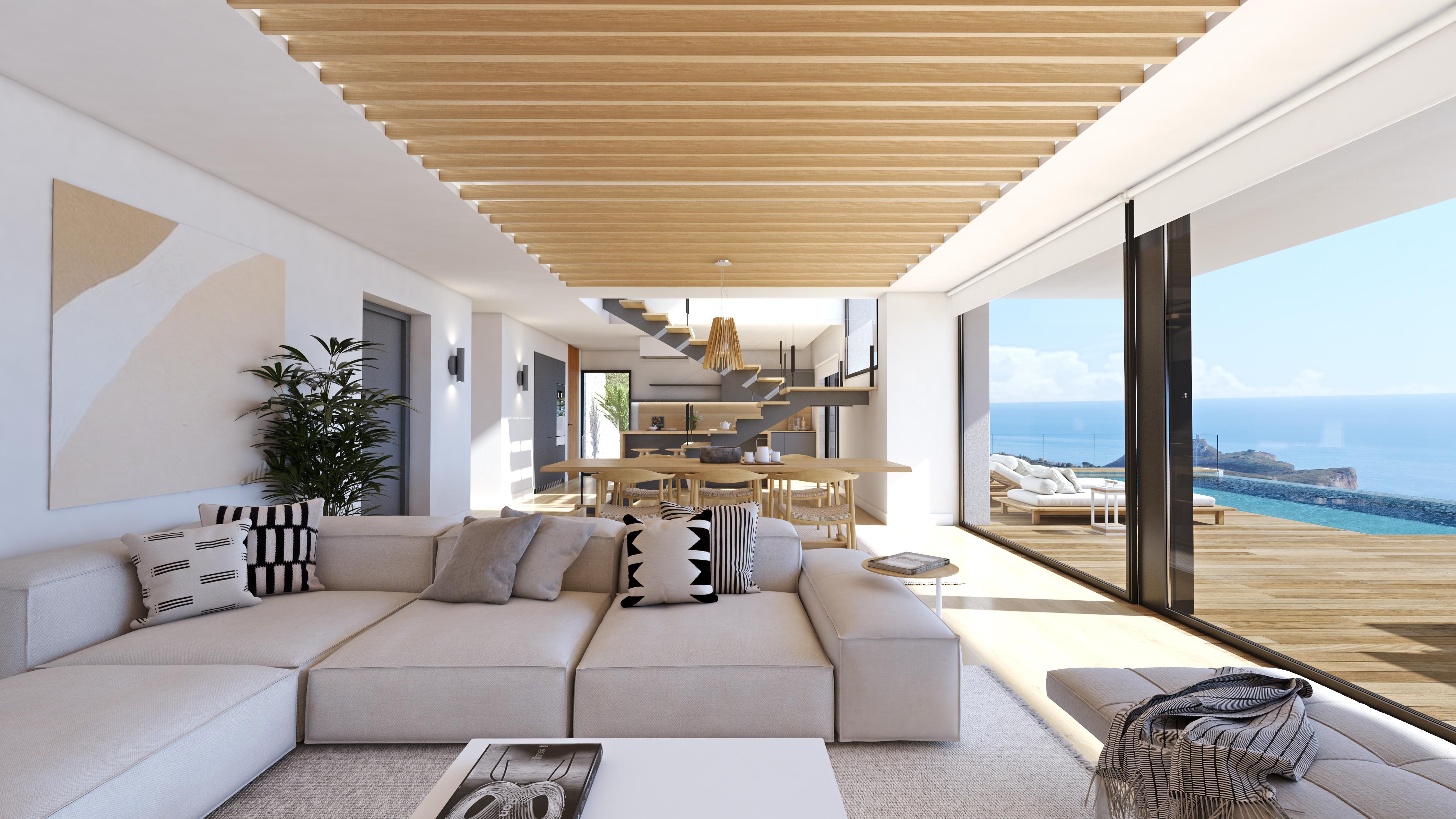 Villa avec des vues spectaculaires sur la mer de Moraira.