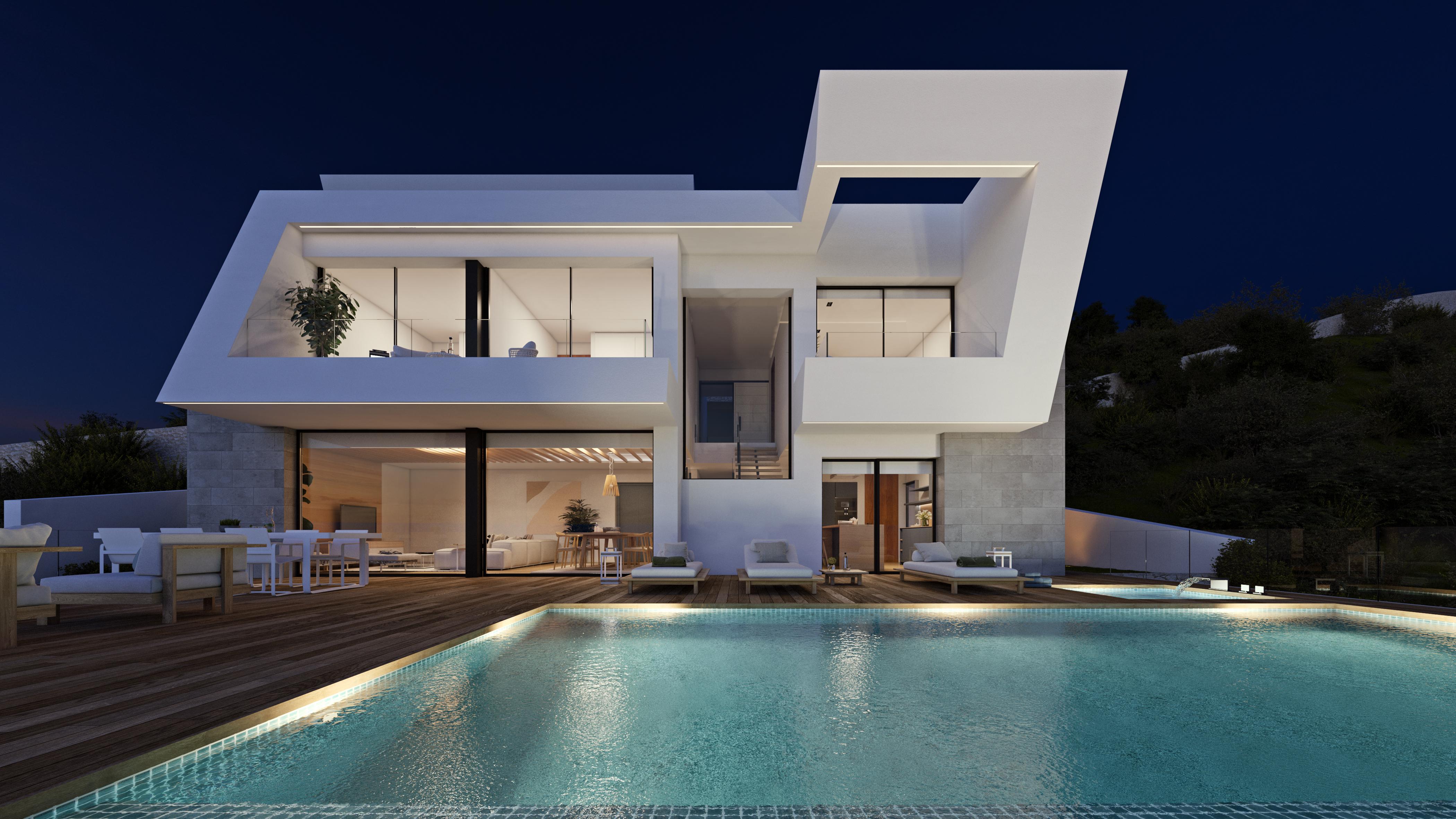 Villa avec des vues spectaculaires sur la mer de Moraira.