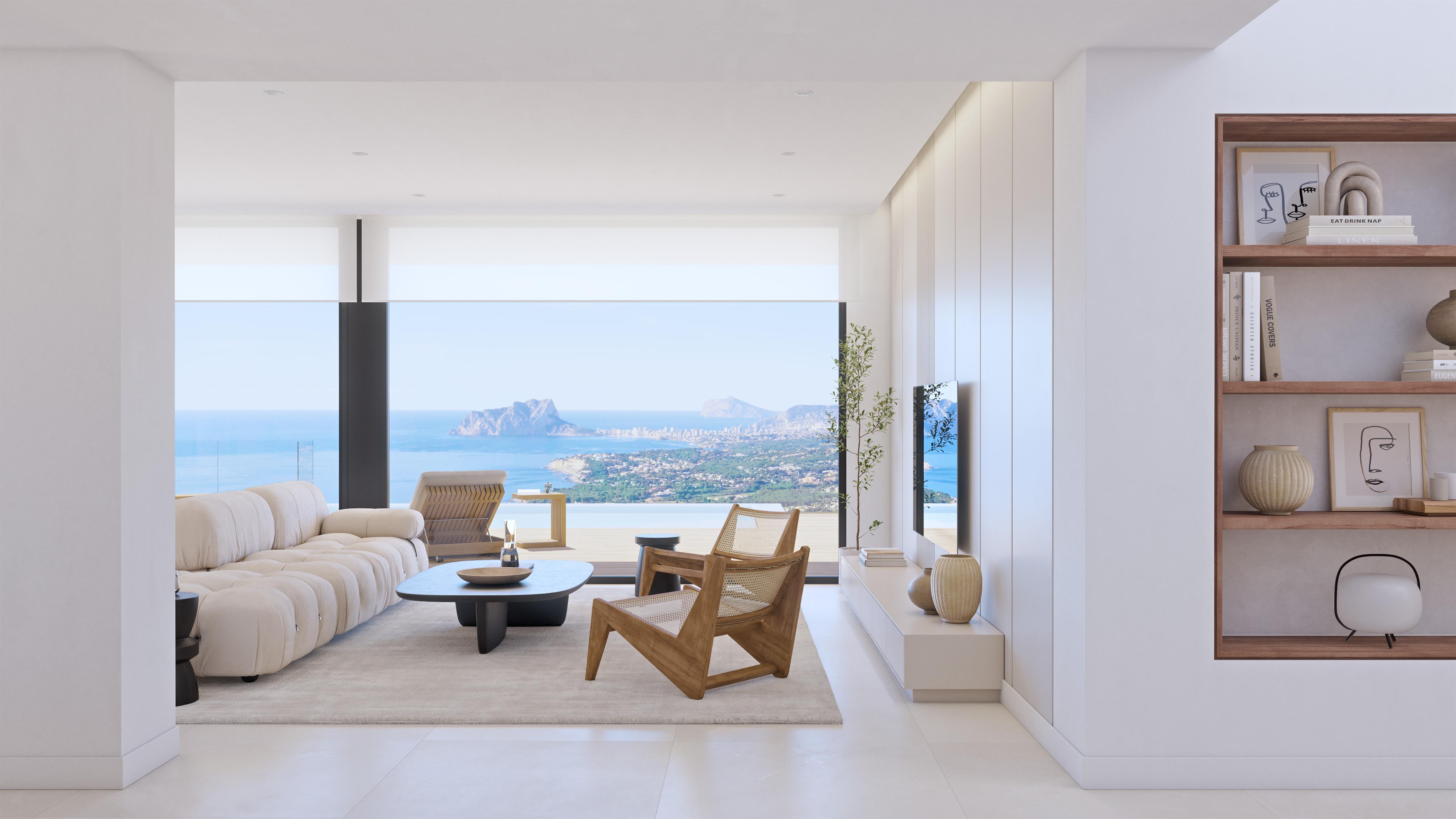 Villa moderne avec une vue magnifique sur la mer de Moraira.