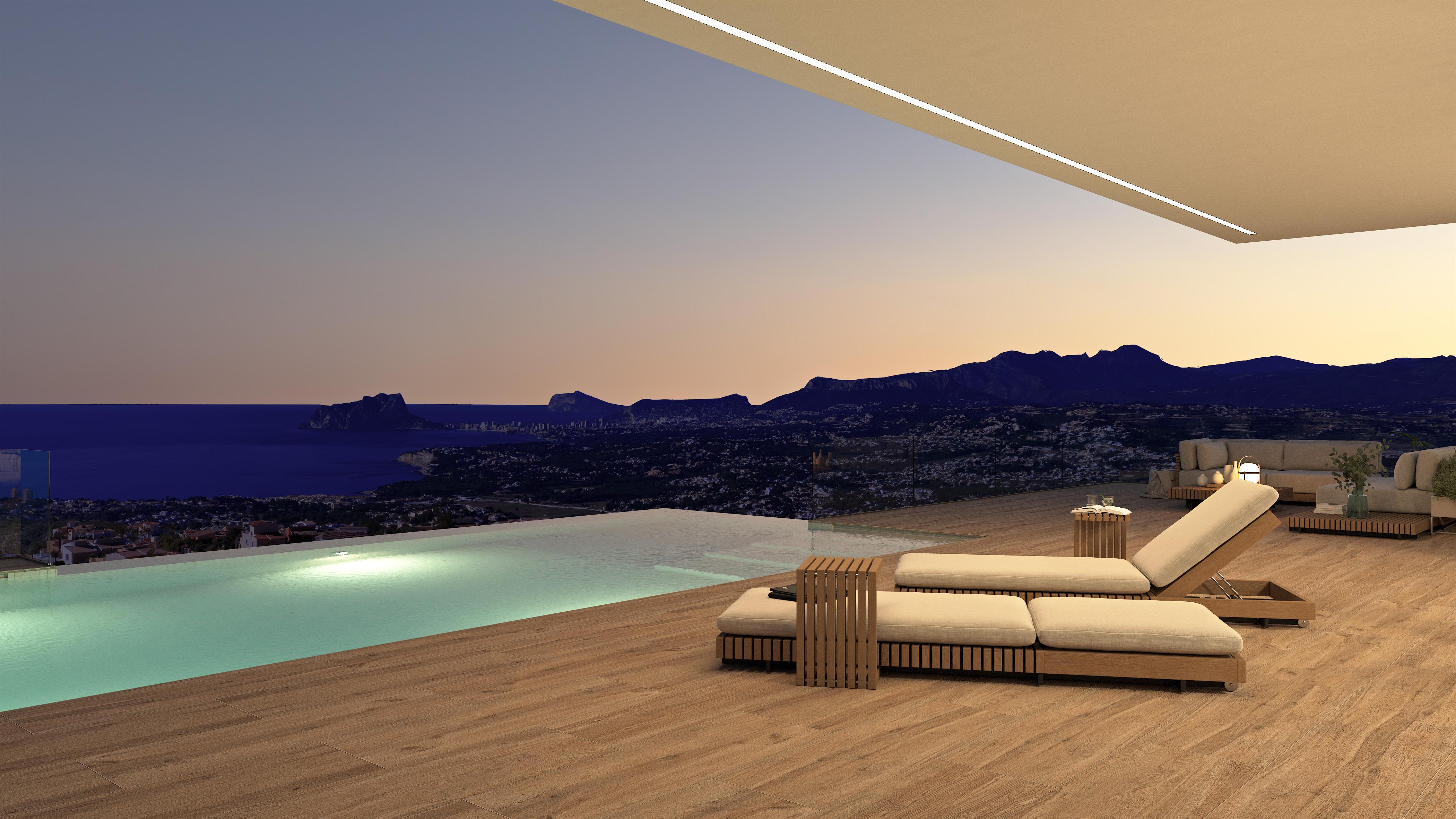 Villa moderne avec une vue magnifique sur la mer de Moraira.