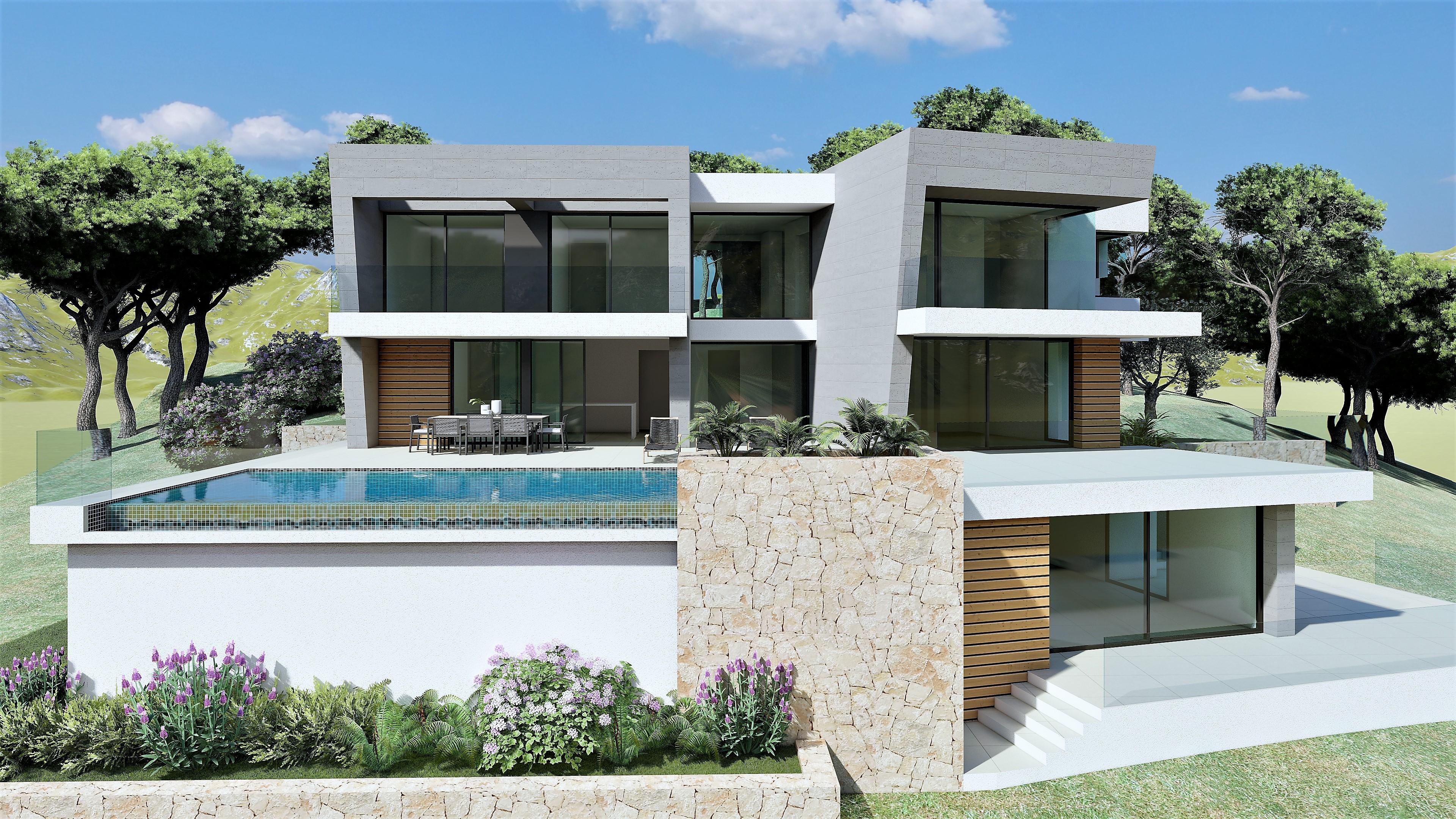 22941 - Villa moderne avec piscine et vue sur la mer près de Moraira
