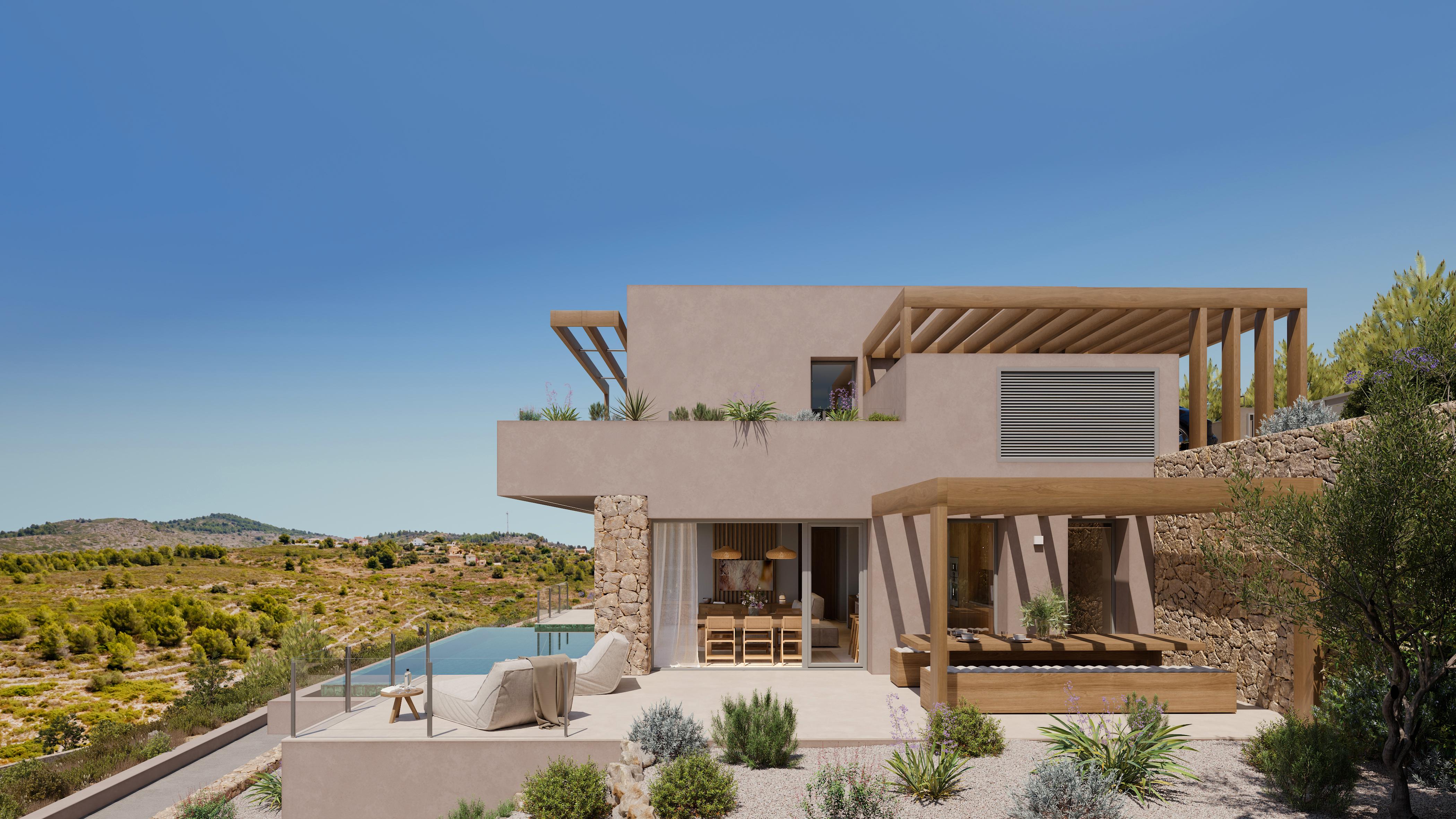 23428 - Villa exclusive de 3 chambres avec piscine privée et vue sur les montagnes.