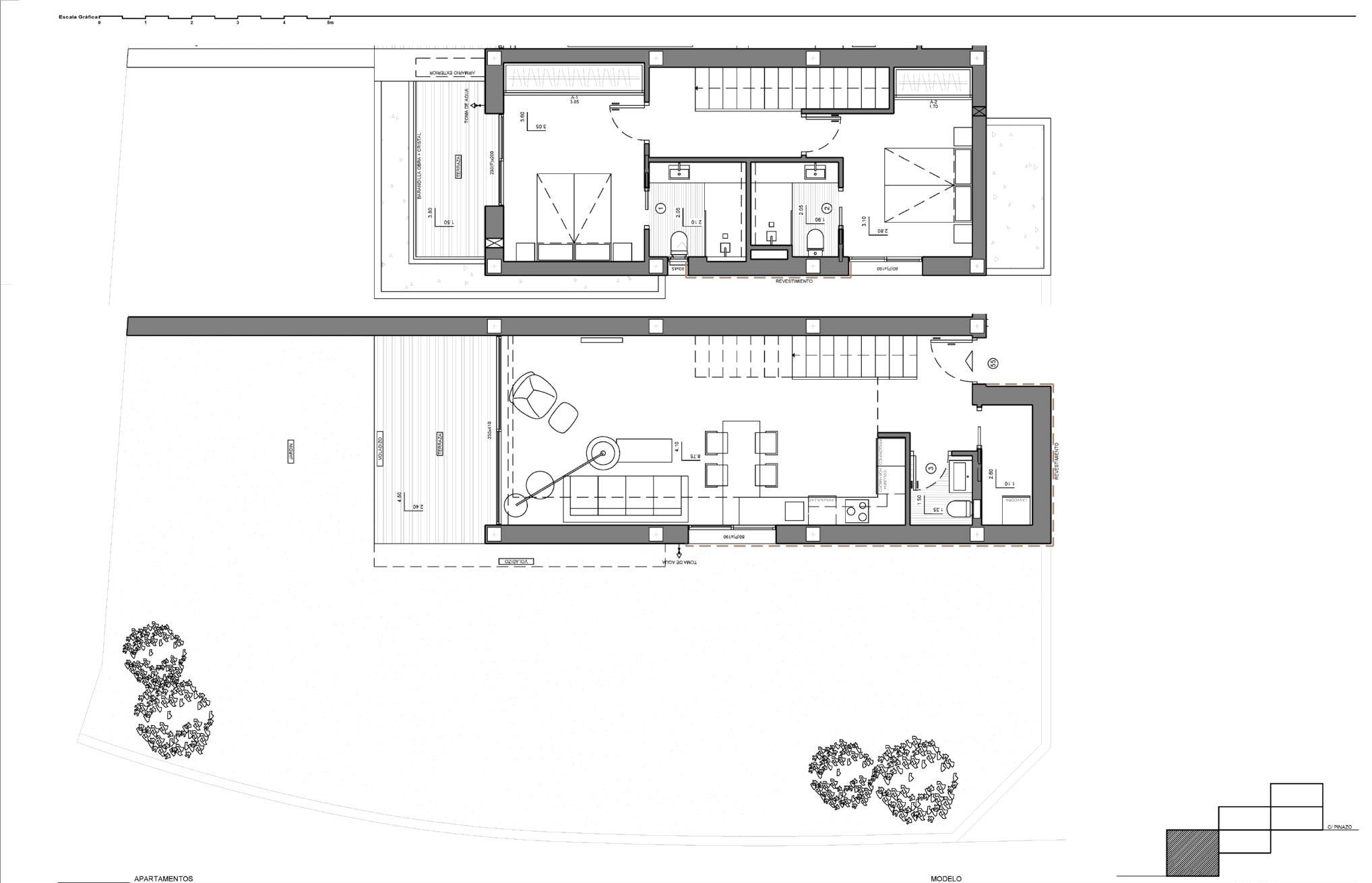 Dakterras met 2 slaapkamers en 3 badkamers met ruime buitenruimtes