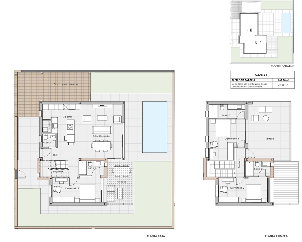 Villa de 3 chambres avec piscine et terrasses