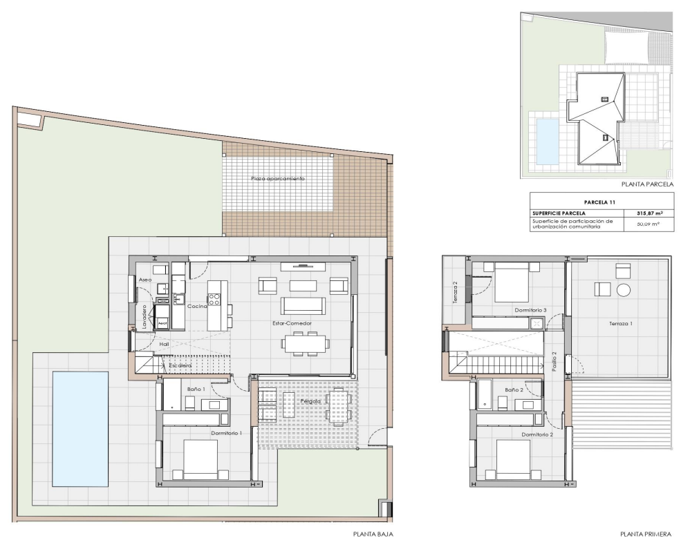 Villa de 3 chambres avec piscine et terrasses