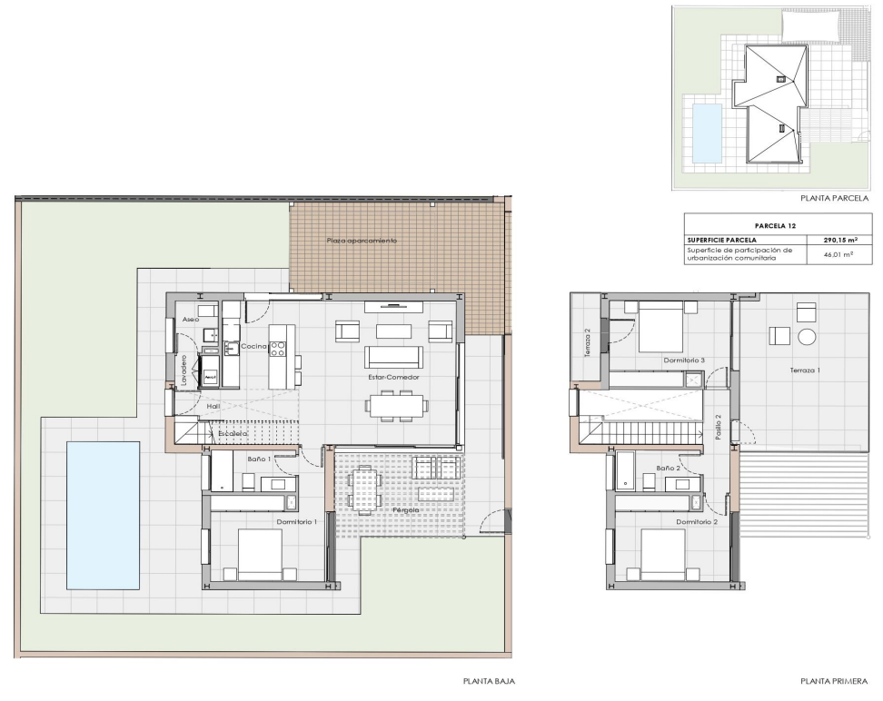 Villa de 3 chambres avec piscine et terrasses