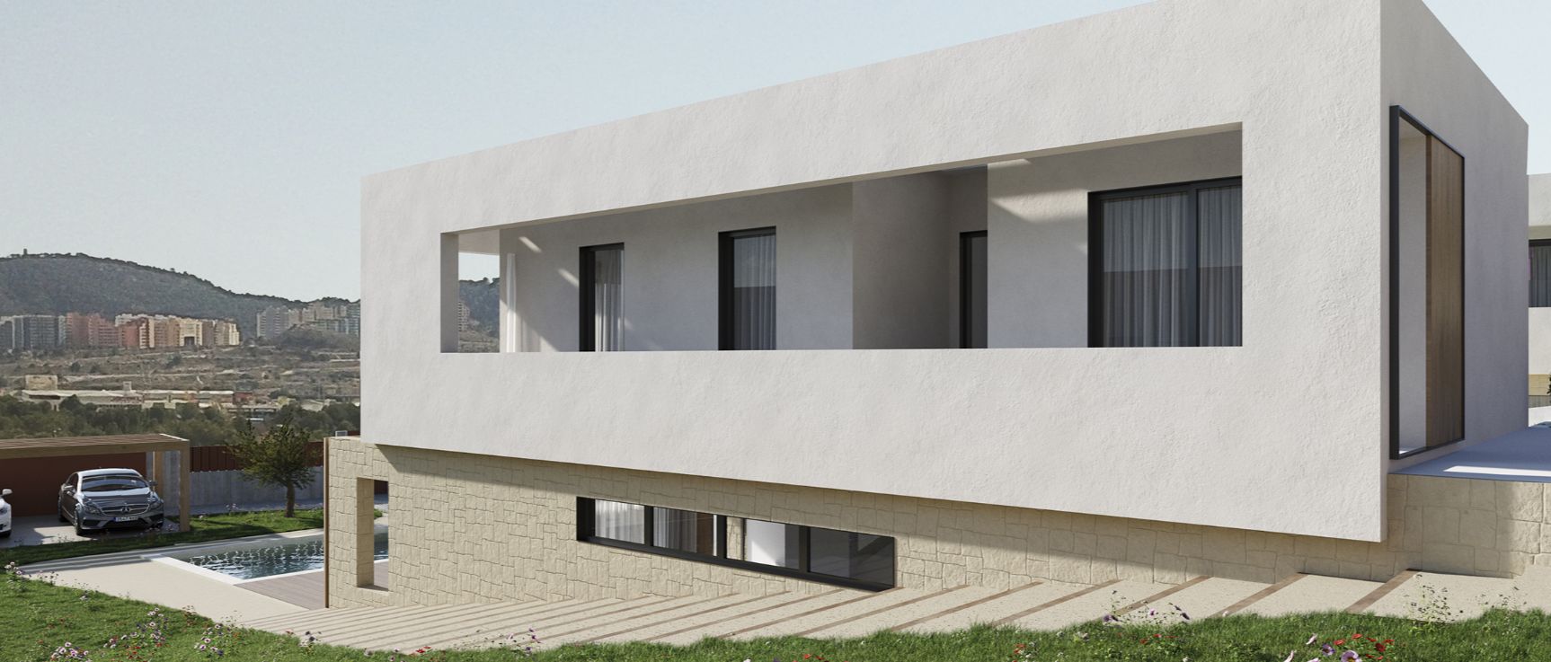 Villa contemporaine avec vue sur la mer et sur la Sierra Cortina