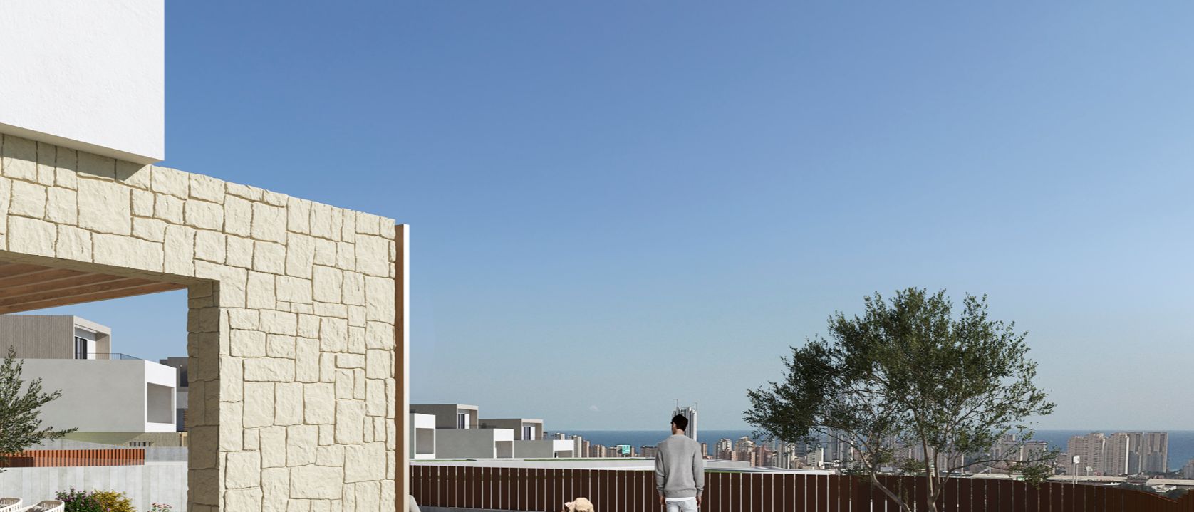 Villa contemporaine avec vue sur la mer et sur la Sierra Cortina