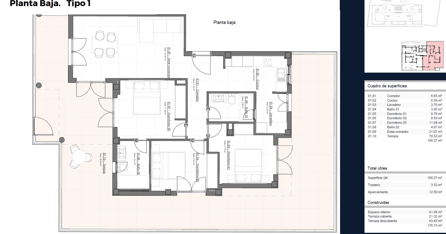 Apartament z 3 sypialniami na parterze w Javea