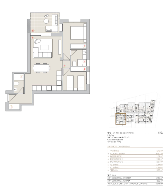 Appartement au premier étage de 2 chambres à Javea
