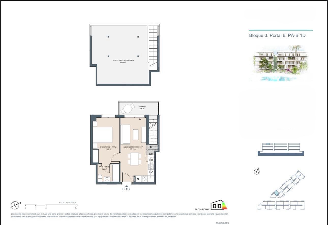 1-bedroom penthouse near the urban center of Denia