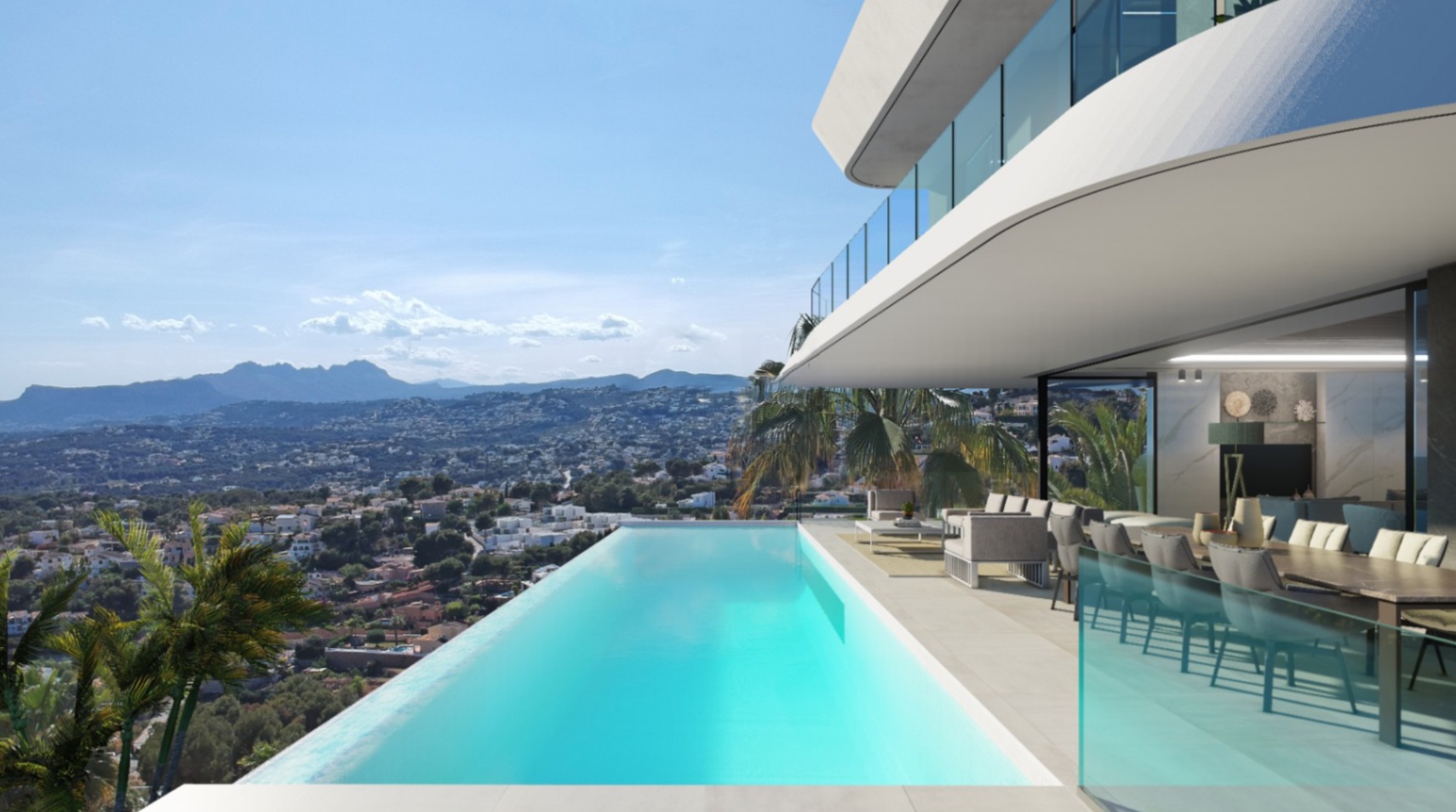 Villa de lujo en Moraira con vistas panorámicas al mar y piscina infinity cerca de la playa El Portet