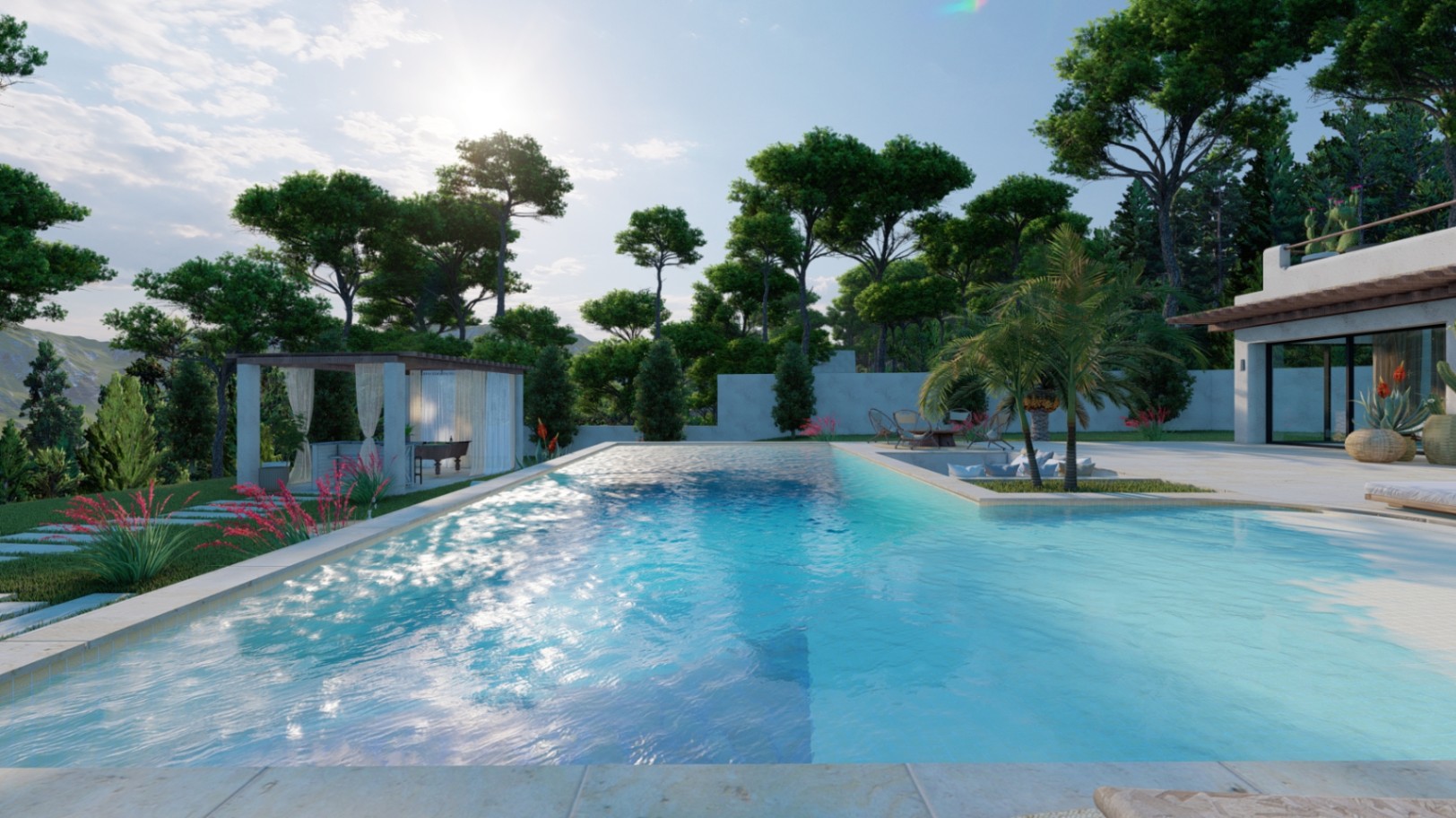 Современная роскошная вилла в ибиценском стиле в Балконе ал Мар, Хавея, с видом на море и частным бассейном