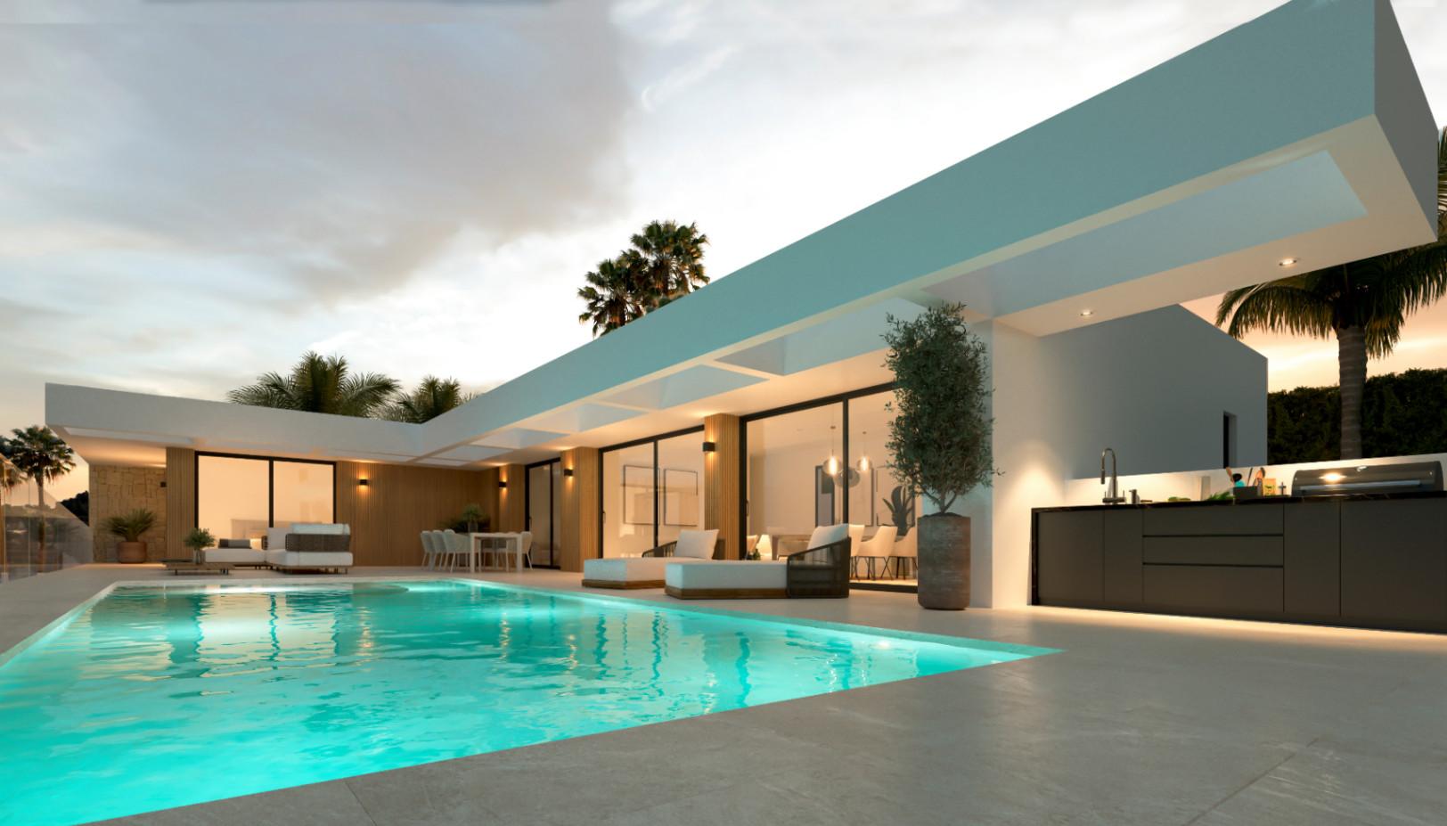 Villa design à Calpe avec vue sur le Peñón, piscine et orientation sud