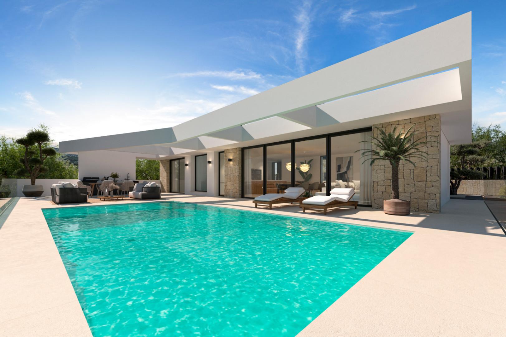 Villa de luxe exclusive à Calpe avec vue sur la mer et le Peñón de Ifach.