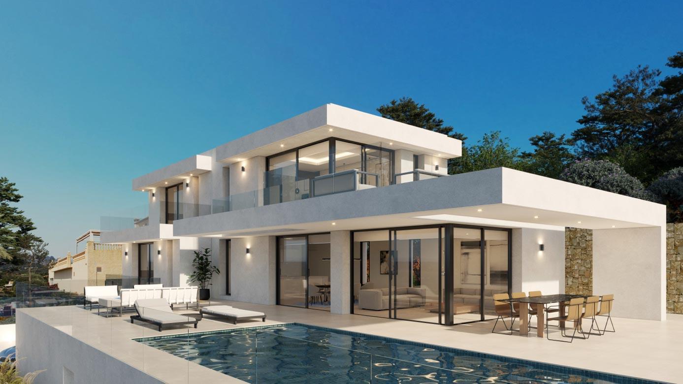C11 - Villa neuve à Calpe avec vue panoramique et projet avec permis.