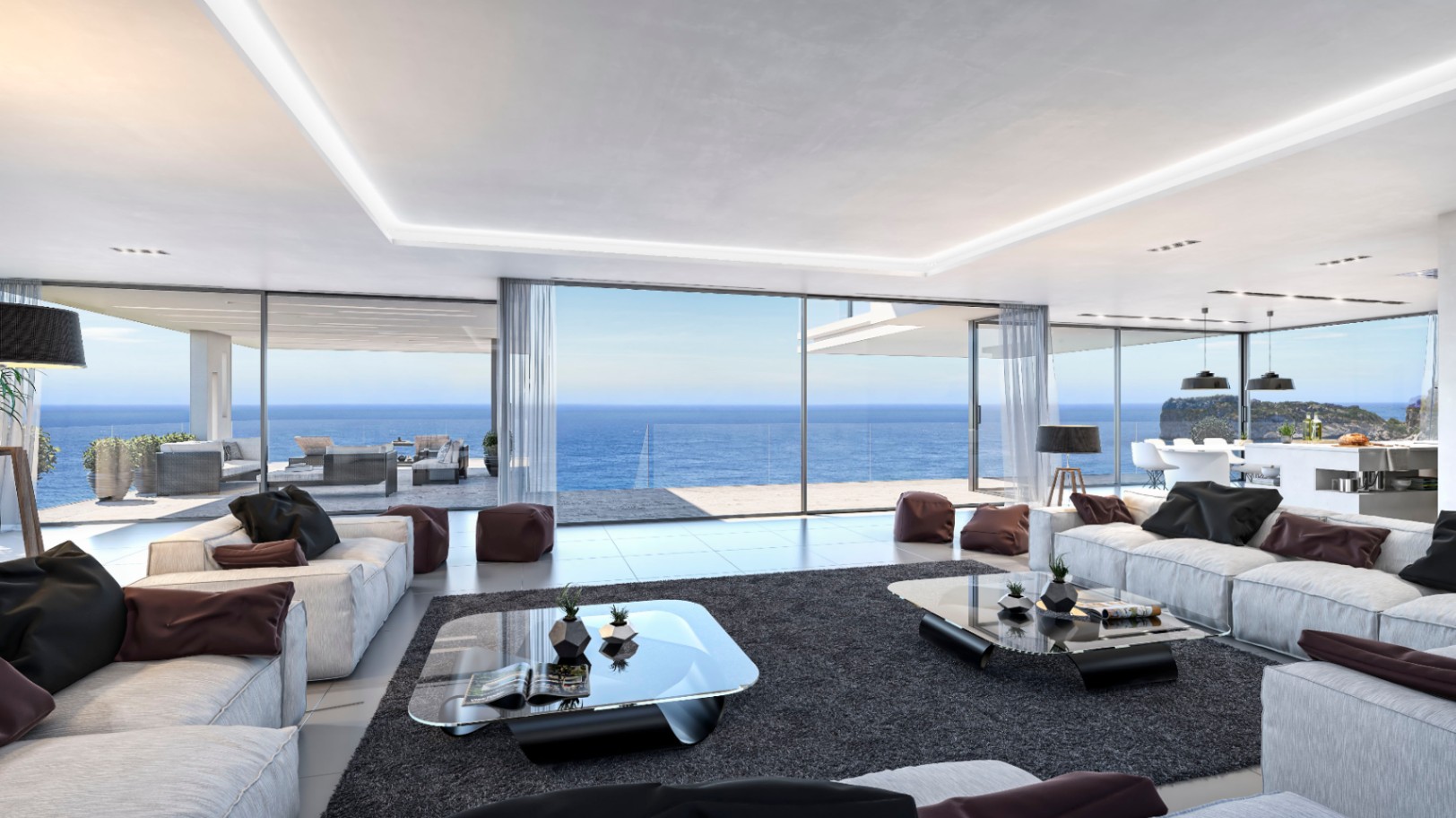 Luxury villa on the front line of the sea with an infinity pool and panoramic views in Jávea.
