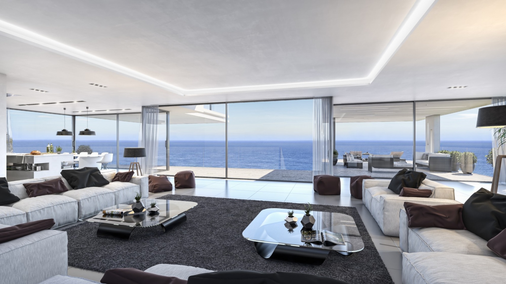 Luxury villa on the front line of the sea with an infinity pool and panoramic views in Jávea.