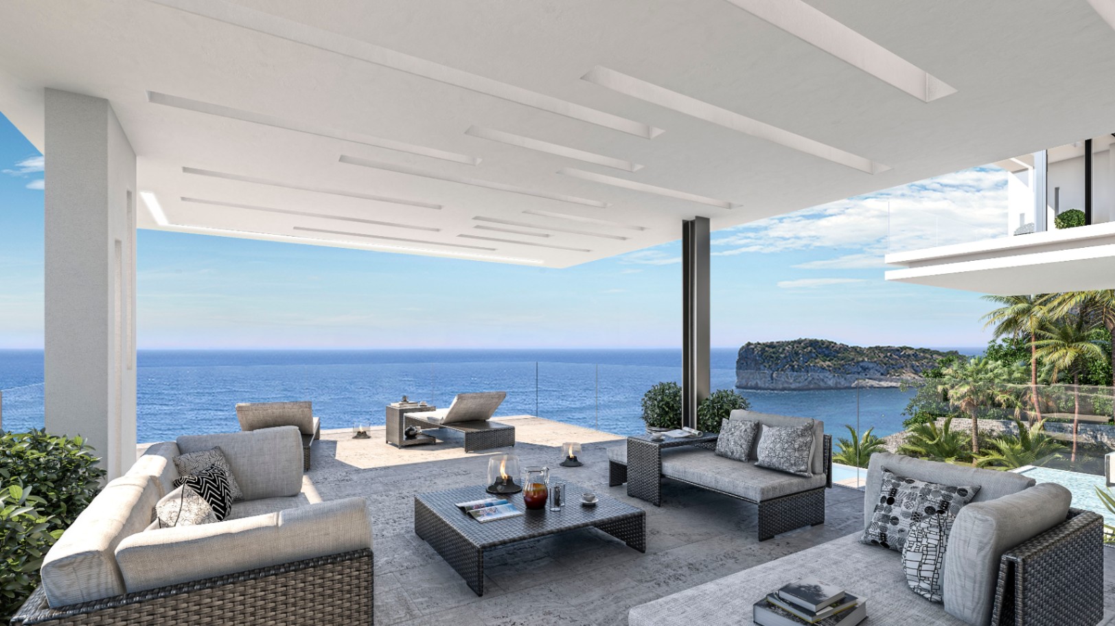 Luxury villa on the front line of the sea with an infinity pool and panoramic views in Jávea.