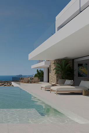 Villa contemporaine exclusive avec vue panoramique sur la mer Méditerranée de Moraira.