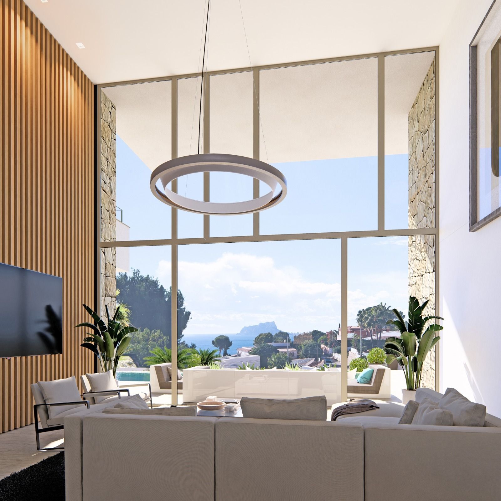 Villa de lujo de obra nueva en Moraira con vistas al mar, 5 suites, piscina infinity y diseño contemporáneo