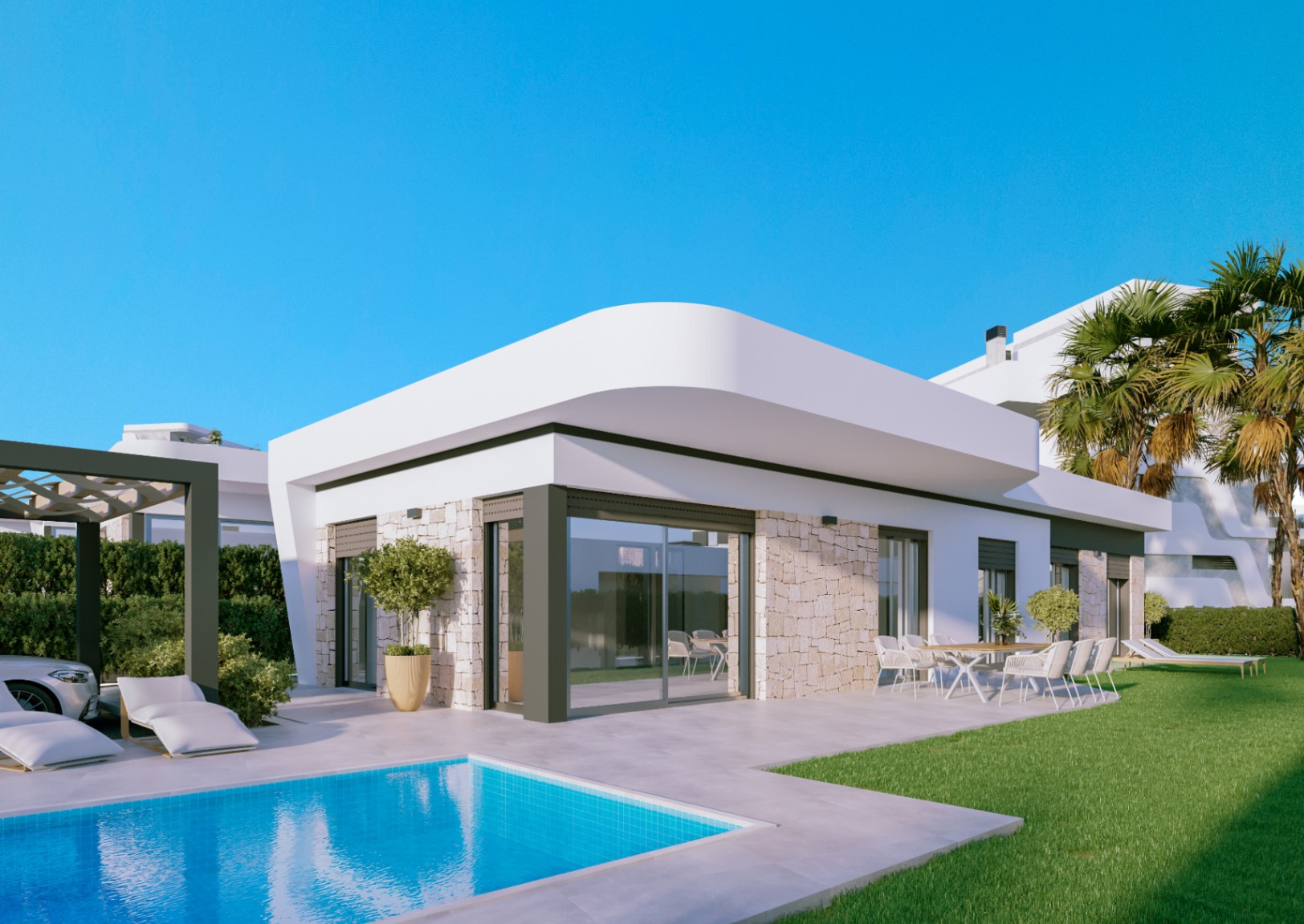 Villa de 3 chambres avec piscine privée à Sierra Cortina avec vue sur la mer de Benidorm.