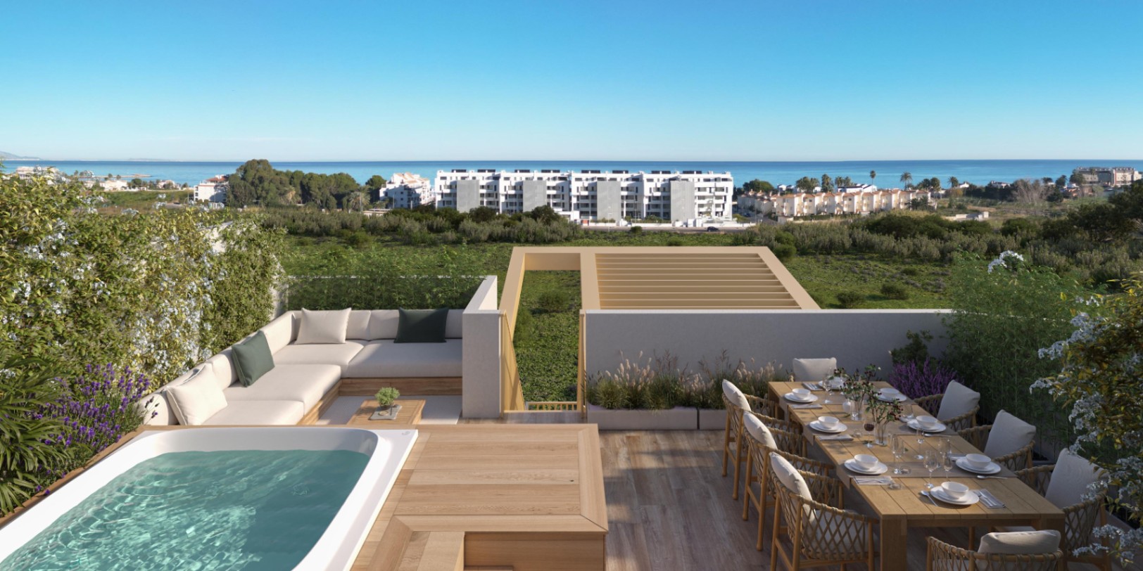 CBHN1202 - Penthouse avec jacuzzi de 3 chambres et vue sur la mer aux Marinas de Denia