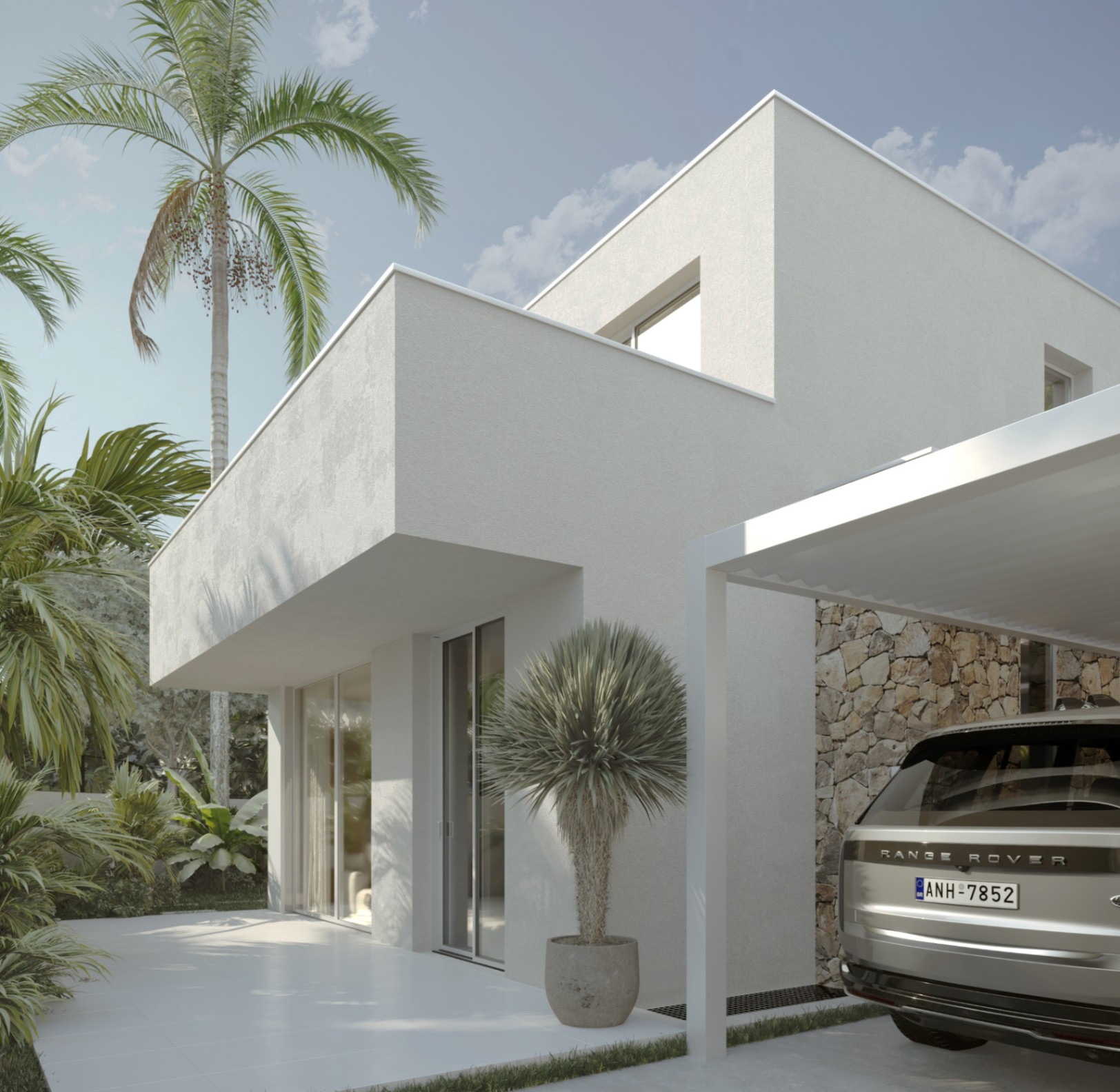 Villa contemporaine à Dénia dans une communauté privée avec piscine propre.