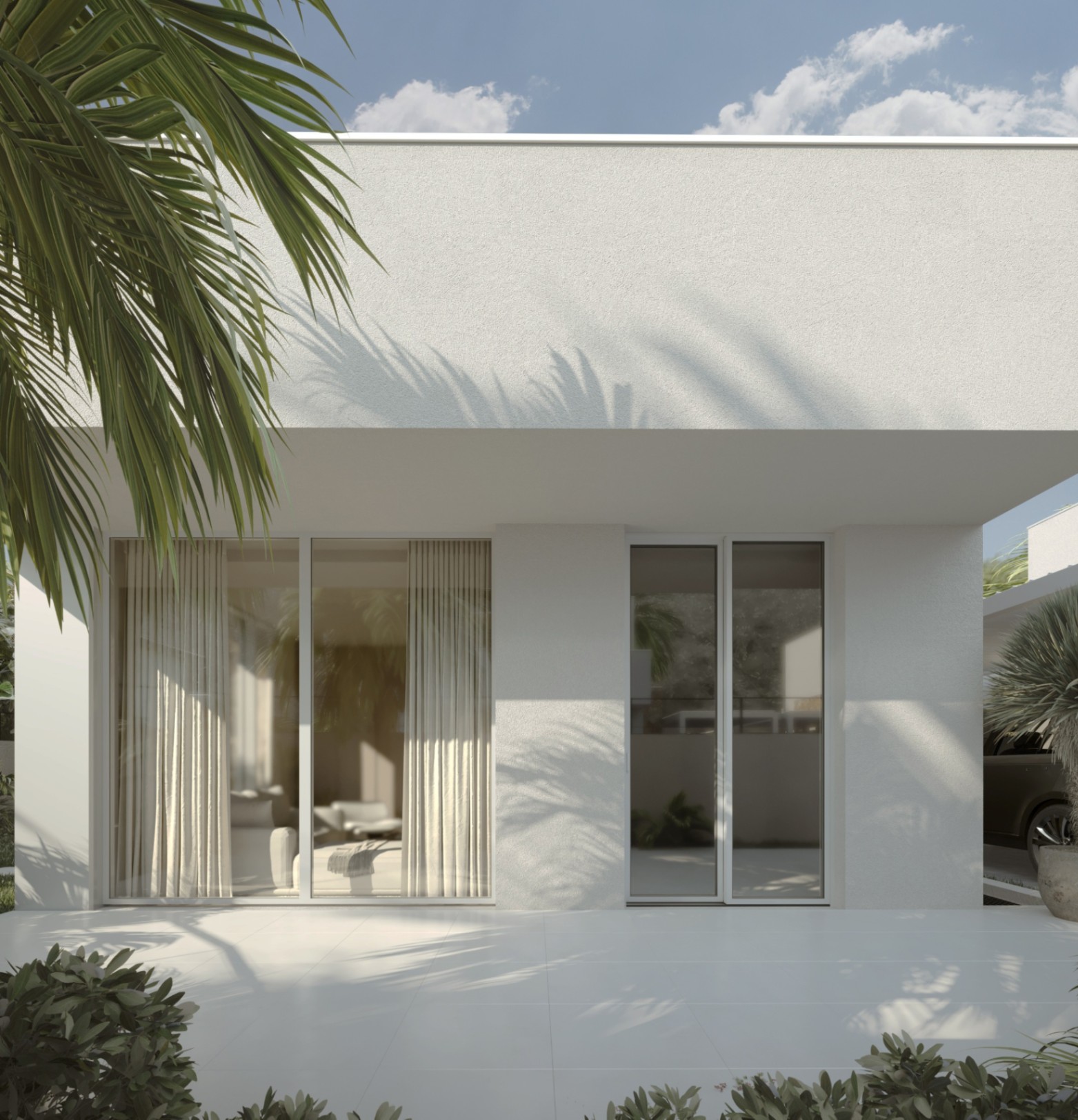 Villa contemporaine à Dénia dans une communauté privée avec piscine propre.