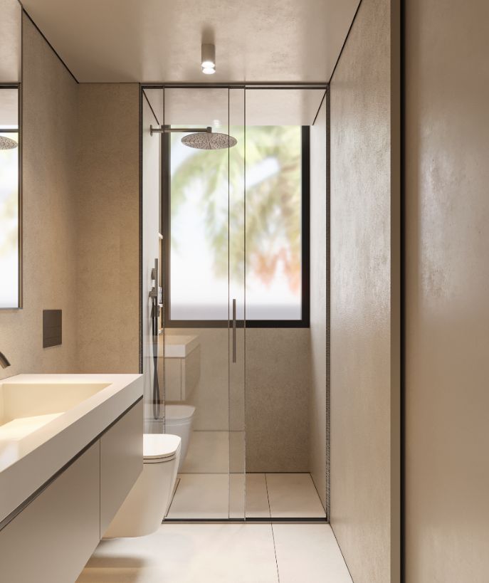 Villa contemporaine à Dénia dans une communauté privée avec piscine propre.