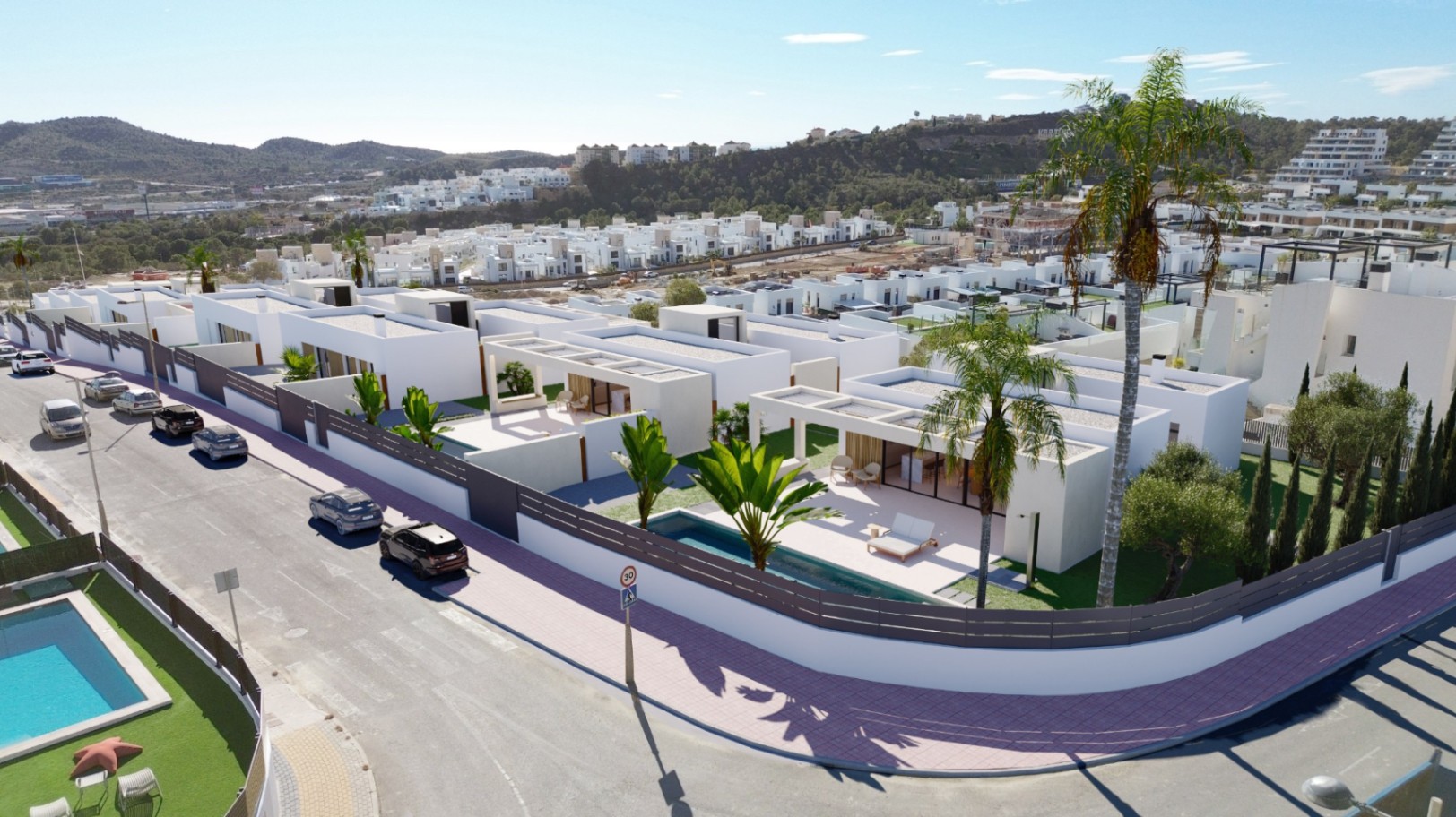 Single-story detached villa with contemporary Mediterranean design near Benidorm.