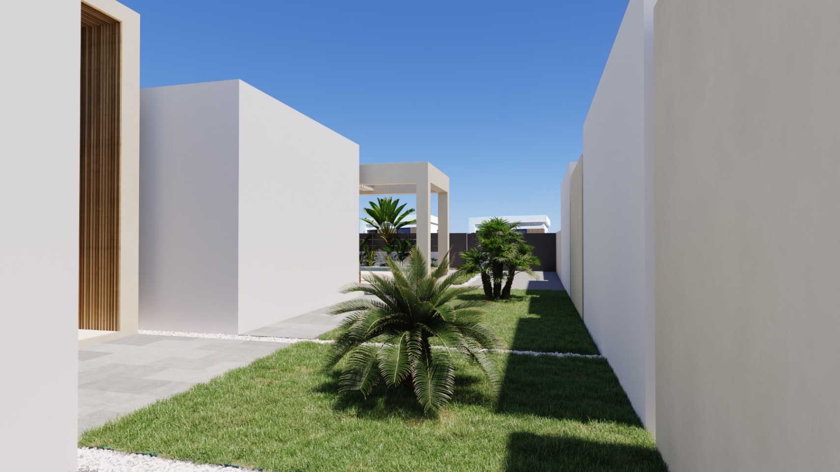 Single-story detached villa with contemporary Mediterranean design near Benidorm.