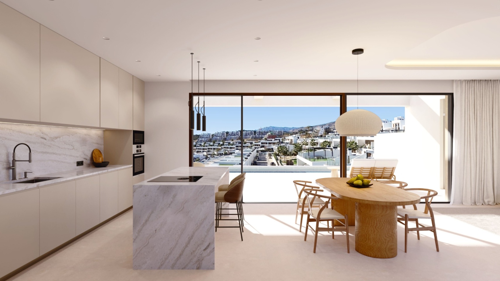 Single-story detached villa with contemporary Mediterranean design near Benidorm.