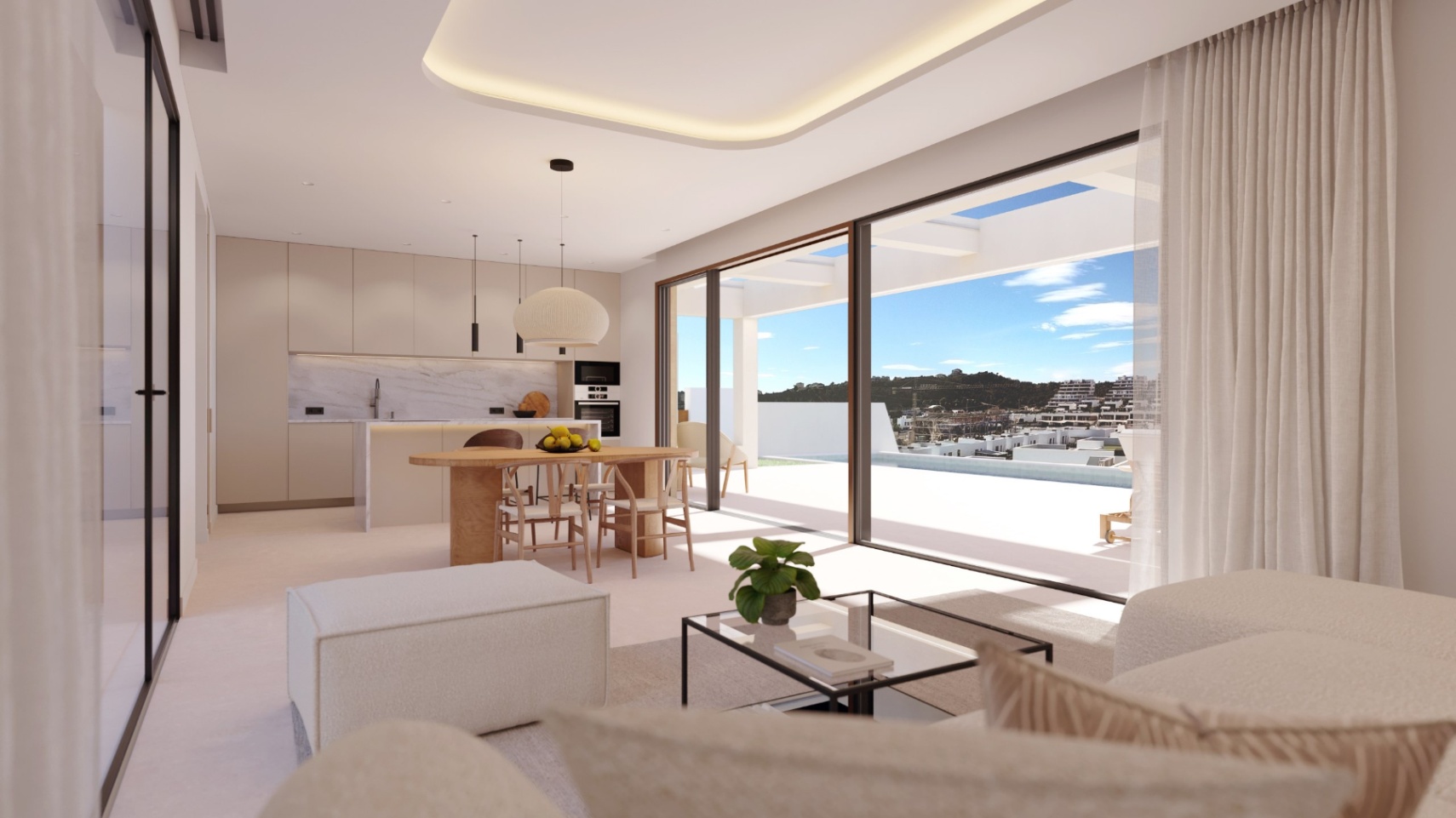 Single-story detached villa with contemporary Mediterranean design near Benidorm.