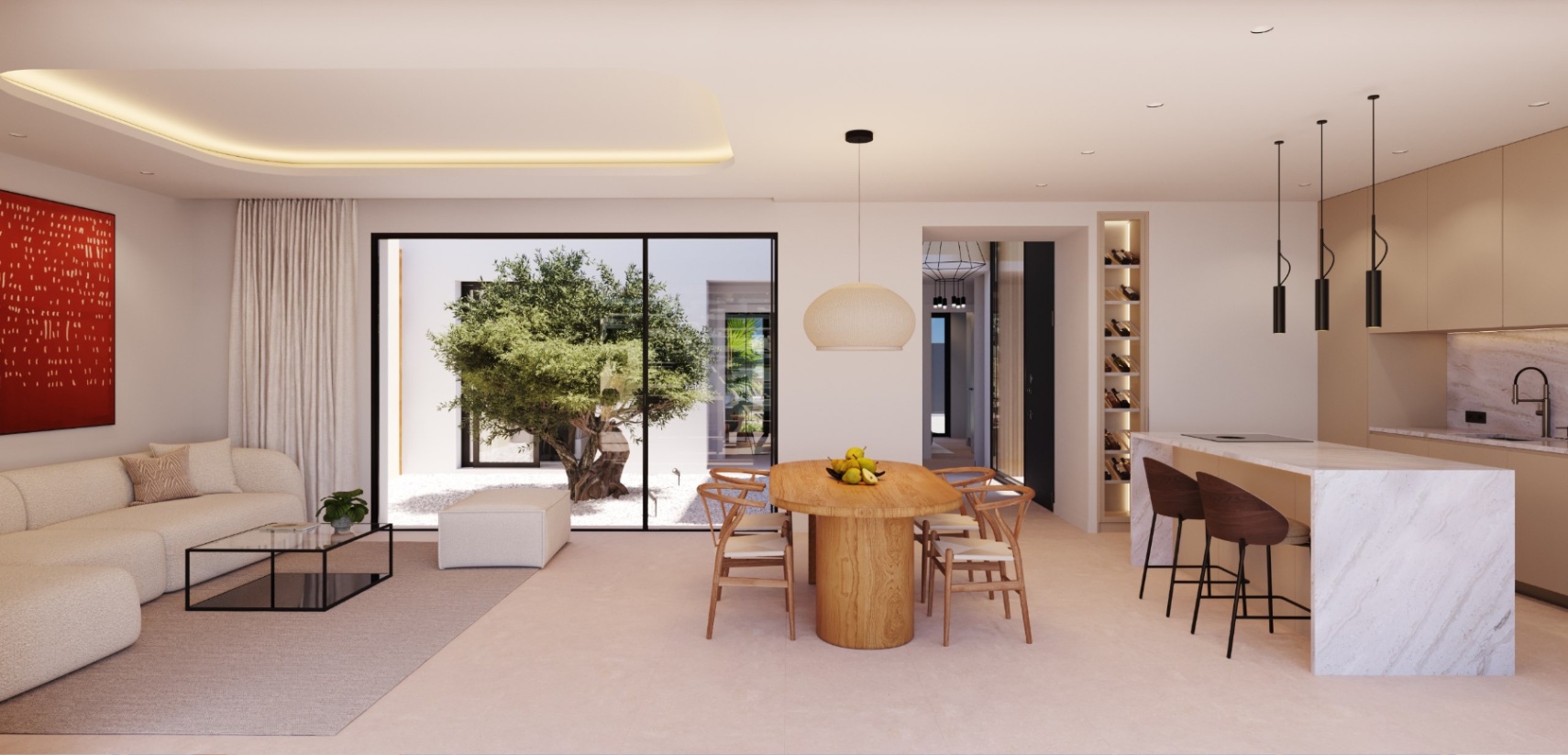 Single-story detached villa with contemporary Mediterranean design near Benidorm.
