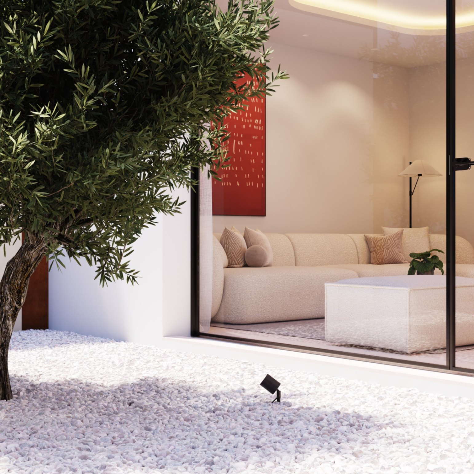 Single-story detached villa with contemporary Mediterranean design near Benidorm.