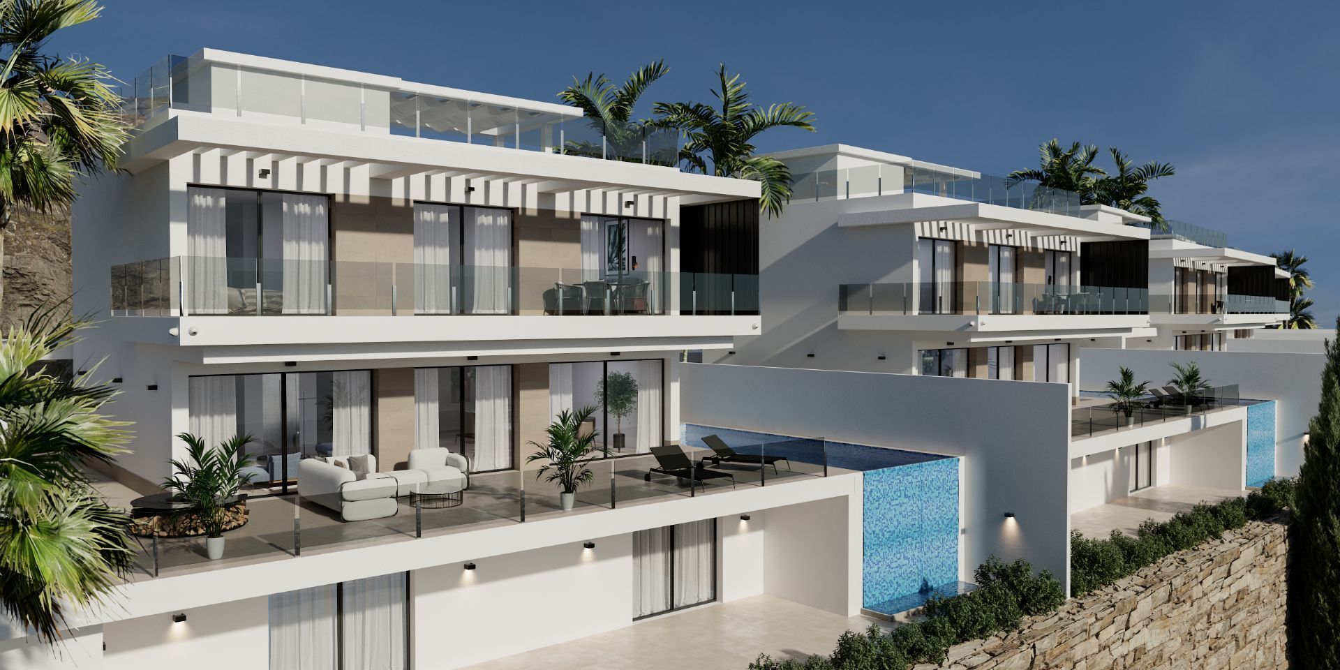 CBHN0627 - Villa neu gebaut in Sierra Cortina, Finestrat, mit Panoramablick auf das Meer und die Skyline von Benidorm.