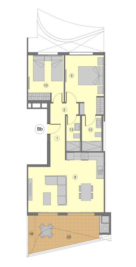 Appartements neufs à seulement 300 mètres de la plage.