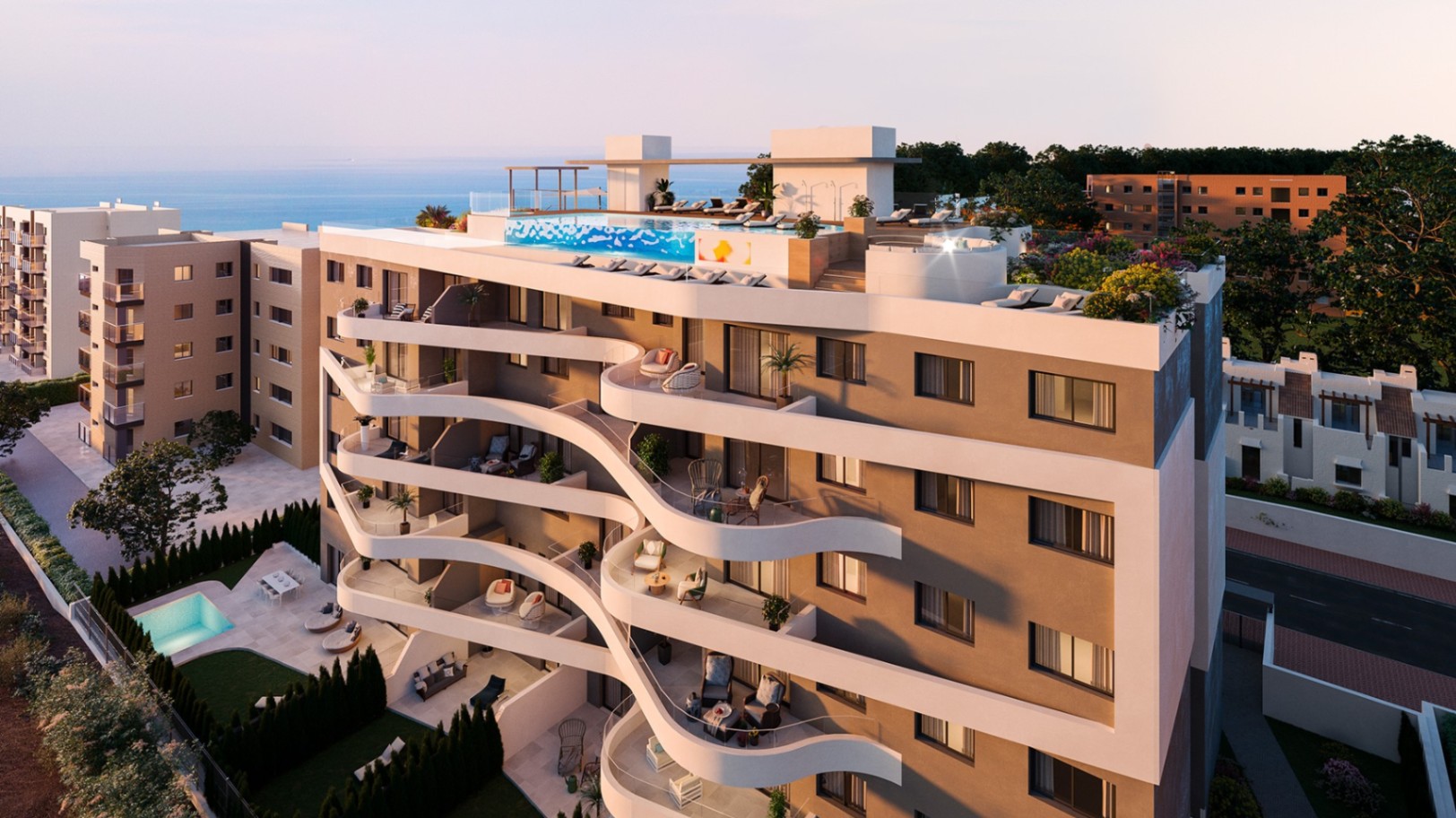 Appartements neufs à seulement 300 mètres de la plage.