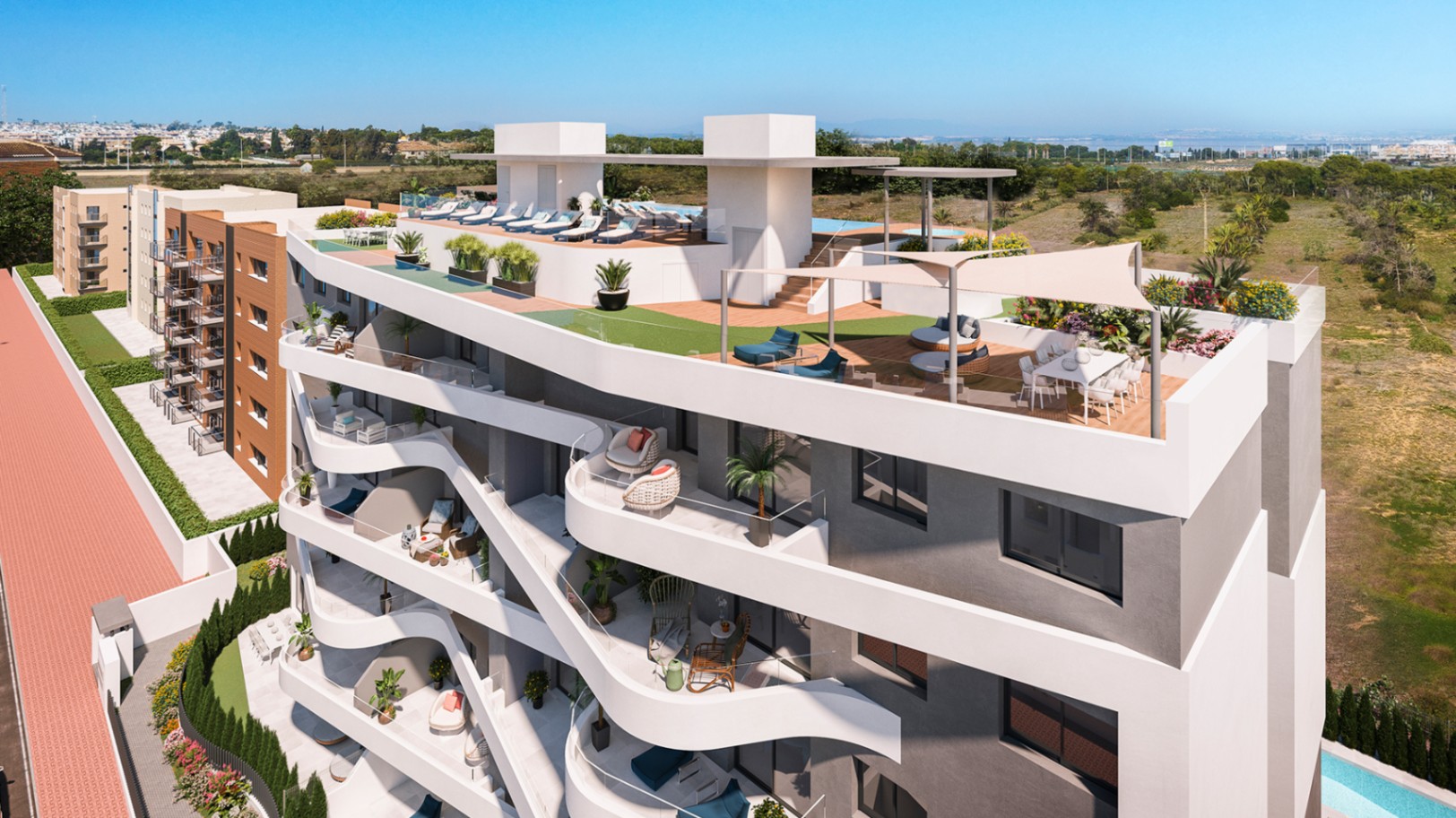 Appartements neufs à seulement 300 mètres de la plage.
