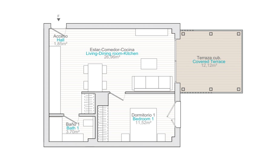 1 bedroom apartment on the second floor in Dénia