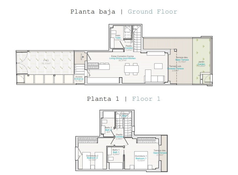 Maisons de ville de 2 chambres à Denia