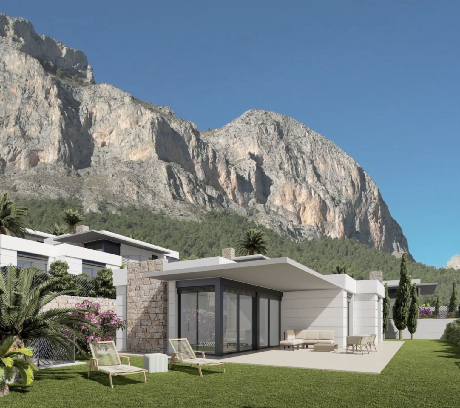 Villa moderne avec vue panoramique sur la mer à Polop