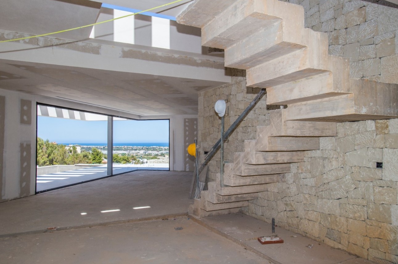 Villa moderne en construction avec vue sur la mer à Dénia