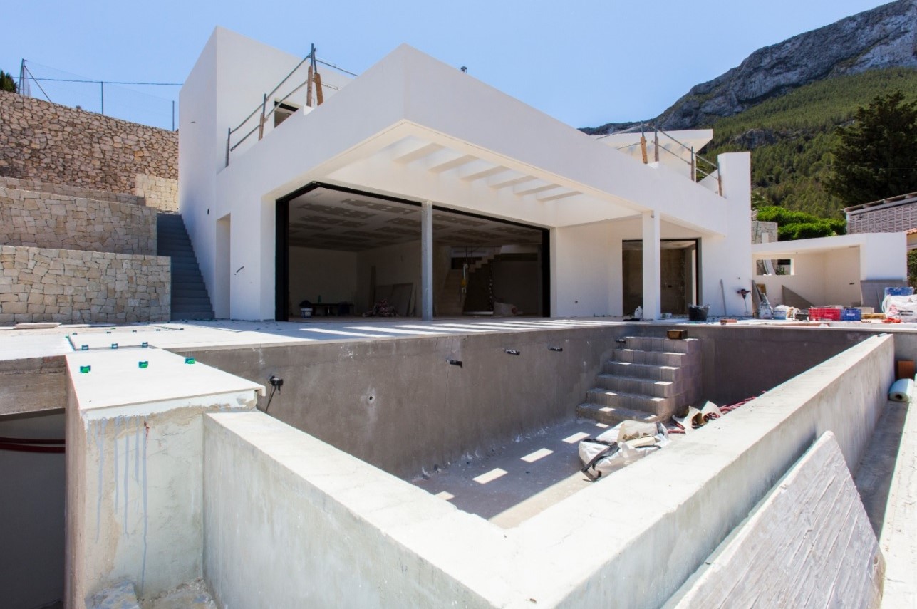 Villa moderne en construction avec vue sur la mer à Dénia
