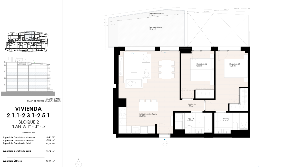 Appartement de 2 chambres à vendre à Villajoyosa