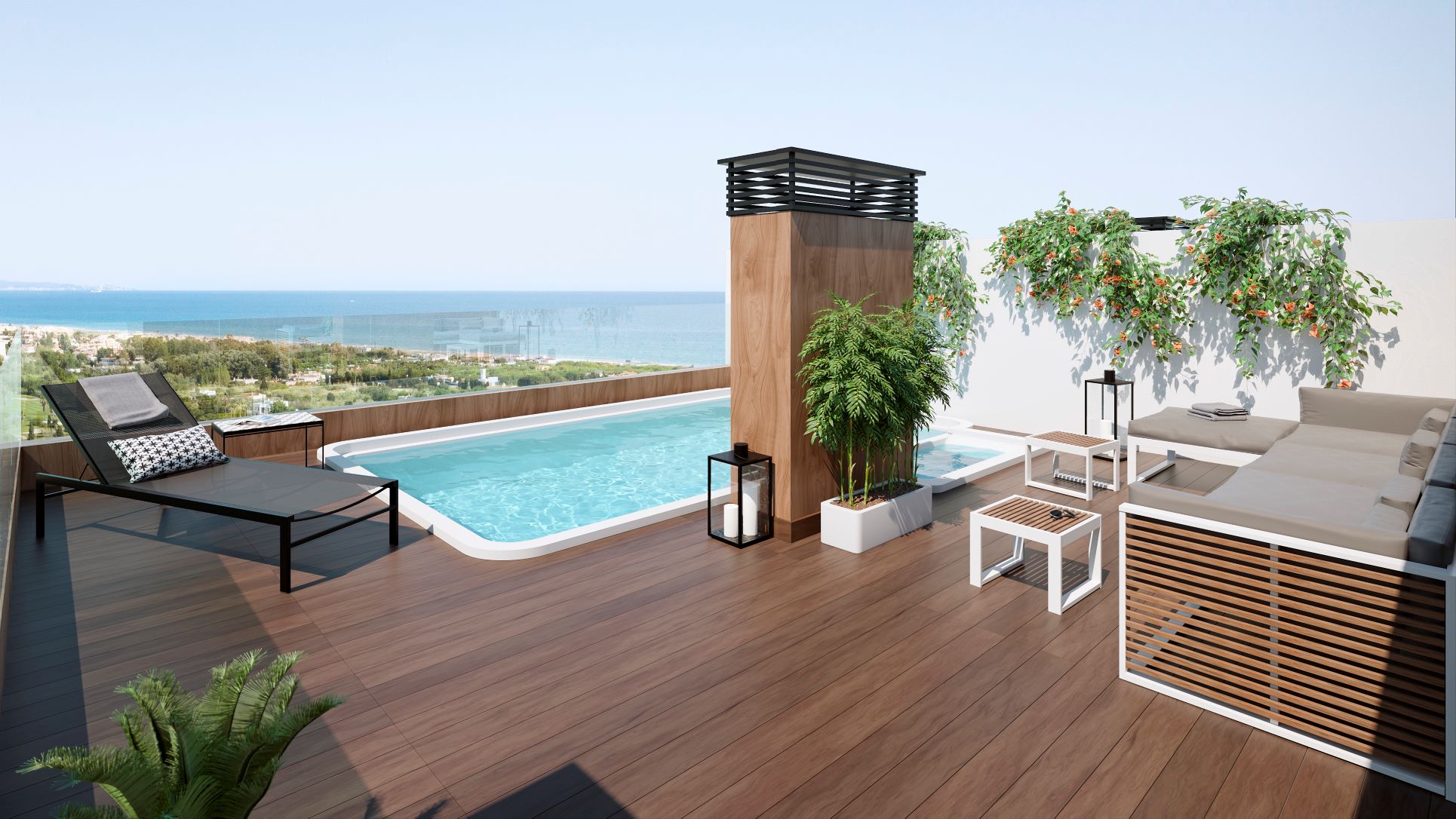 Exklusives Penthouse mit privatem Pool und Panoramablick auf das Meer