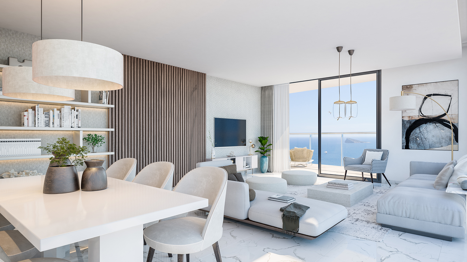 Appartement de luxe sur la plage avec une vue imprenable sur la mer à seulement 50 mètres de la plage