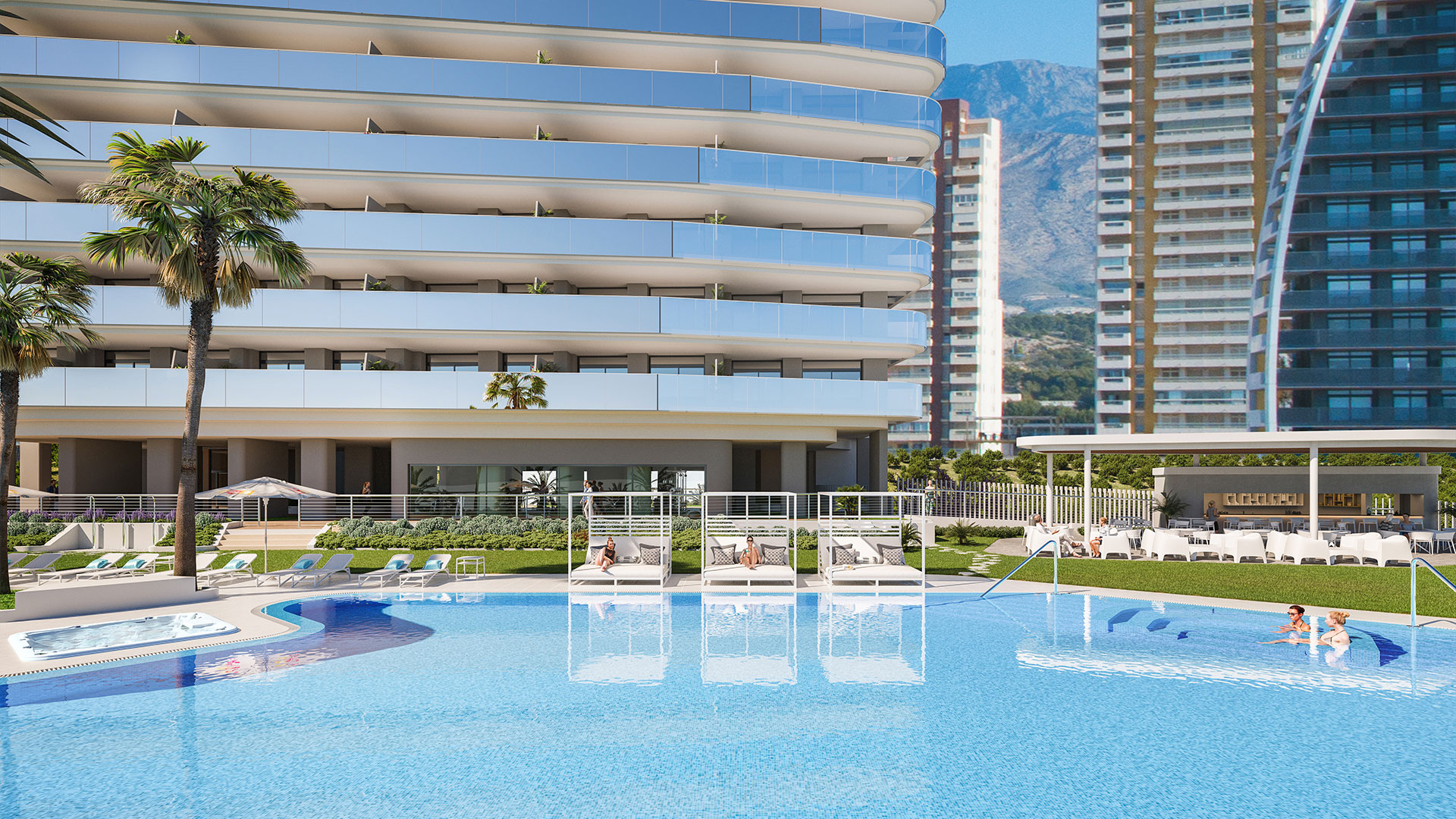 Appartement de luxe sur la plage avec une vue imprenable sur la mer à seulement 50 mètres de la plage